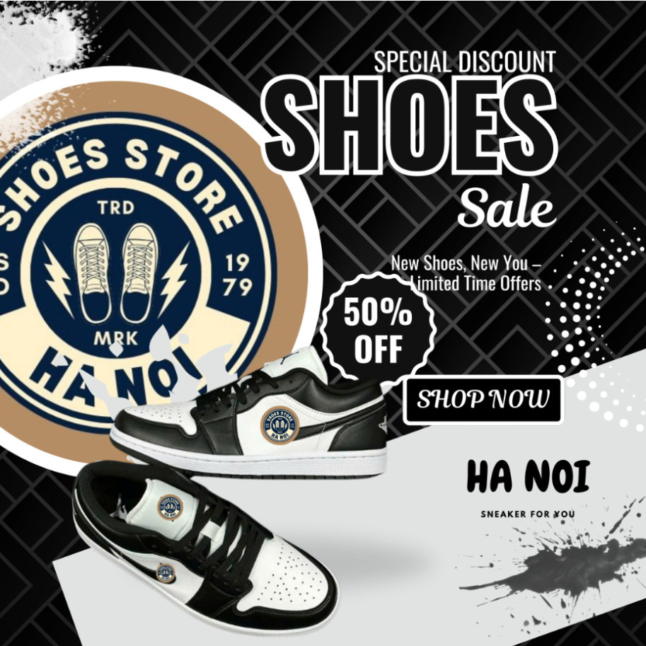 Giày JD 1 Low Panda, Giày JD Đen Cổ Thấp Bản Chuẩn S.C Đủ Size Nam Nữ Từ 36-44, Full Box Bill.