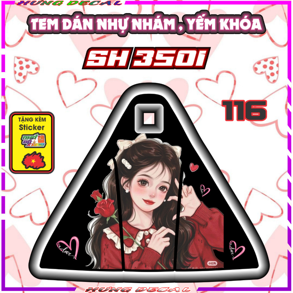 Tem Dán Yếm Khóa  SH 350i Dán Trang Trí Chống Trầy Samurai Tom And Jerry Nhãn Dán TEM