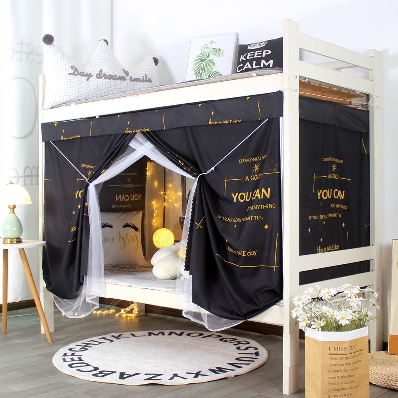 Rèm giường chống muỗi tích hợp, rèm giường bao quanh toàn bộ cho giường tầng dưới, ký túc xá sinh vi