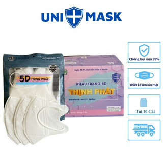 Hộp 100 Chiếc Khẩu Trang 5D Thịnh Phát 3 Lớp Kháng Khuẩn - PTLUXURY