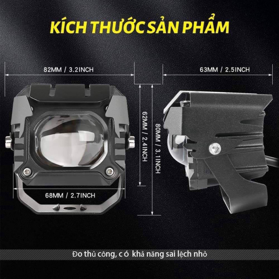 Đèn LED Hỗ Trợ Sáng F32X ZEDLIGHT - 45W 12.24V Cos Vàng Pha Trắng Chống Nước IP68 Cho Oto, Xe Máy