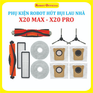 Phụ kiện Robot hút bụi Mi Vacuum X20 Max (X20 Pro) , Lọc hepa , Khăn lau, Chổi giữa,Chổi cạnh, Túi rác ,