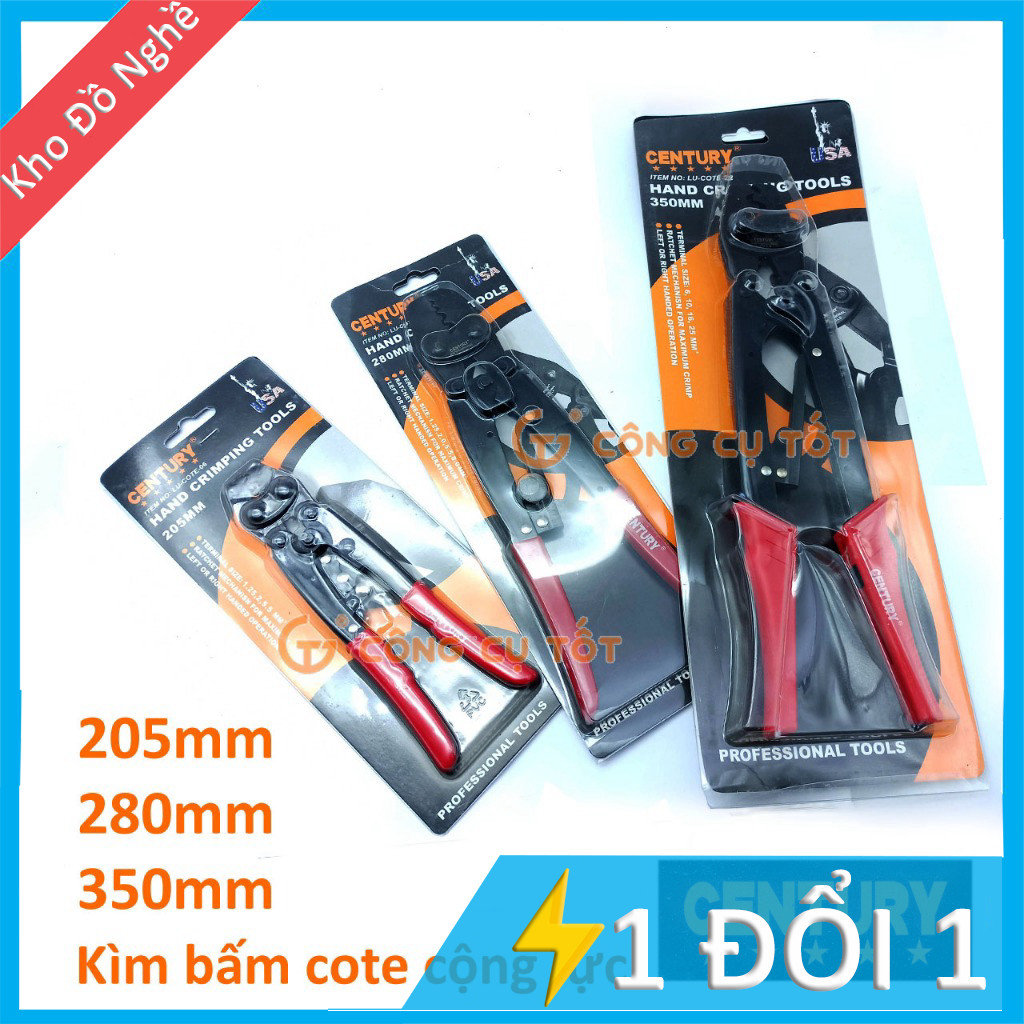Kìm bấm cos cộng lực CENTURY LU-COTE số 6 (1.25-5.5 mm²), số 8 (1.25-8 mm²), số 14 (5.5-14 mm²), số 
