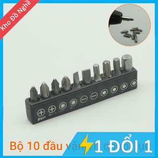 Bộ 10 đầu vặn vít chuôi lục