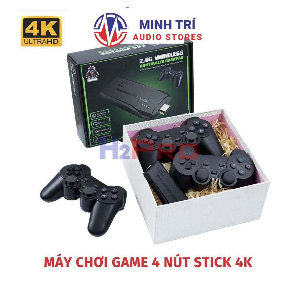 Máy Game 4 Nút Không Dây Stick 4K – Hơn 20.000 Game, Bộ Nhớ 64GB, HDMI Sắc Nét, 2 Tay Cầm Không Dây
