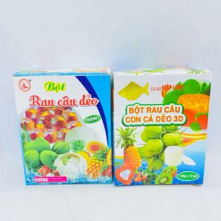 Siêu phẩm Hộp 12 gói Bột rau câu con cá dẻo Hiệp Long Tuấn Phương