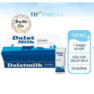  Sữa tươi Đà Lạt Milk 180ml Không đường- có đường- Ít đường  180ml*48 hộp  Thơm ngon bổ dưỡng 