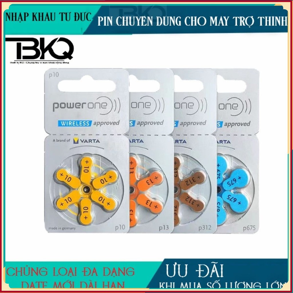 Pin máy trợ thính Powerone PR44 P675 A675 PR48 A13 P13 PR70 A10 P10 PR41 A312 P312