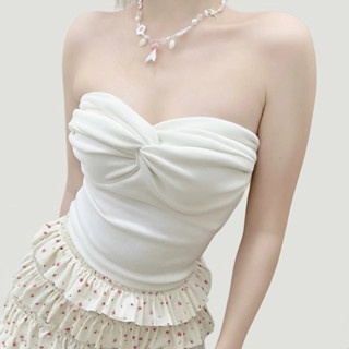 Áo Quây Croptop Nữ Xoắn Kiểu Ôm Body Không Mút mã 309