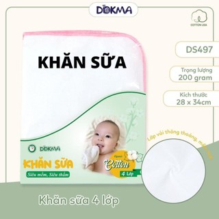 Khăn sữa, khăn lau Dokma, 2 lớp, 3 lớp, 4 lớp, mềm mịn, sợi cotton, an toàn cho bé