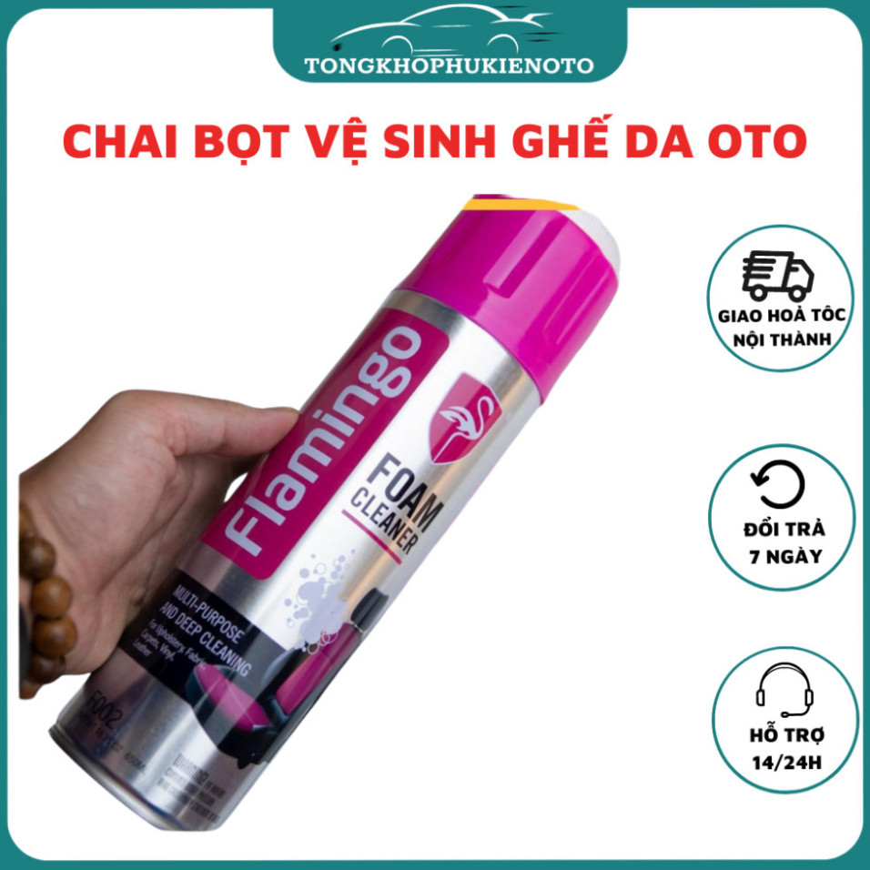 Chai bọt vệ sinh ghế da ô tô, taplo xe ô tô Flamingo F002