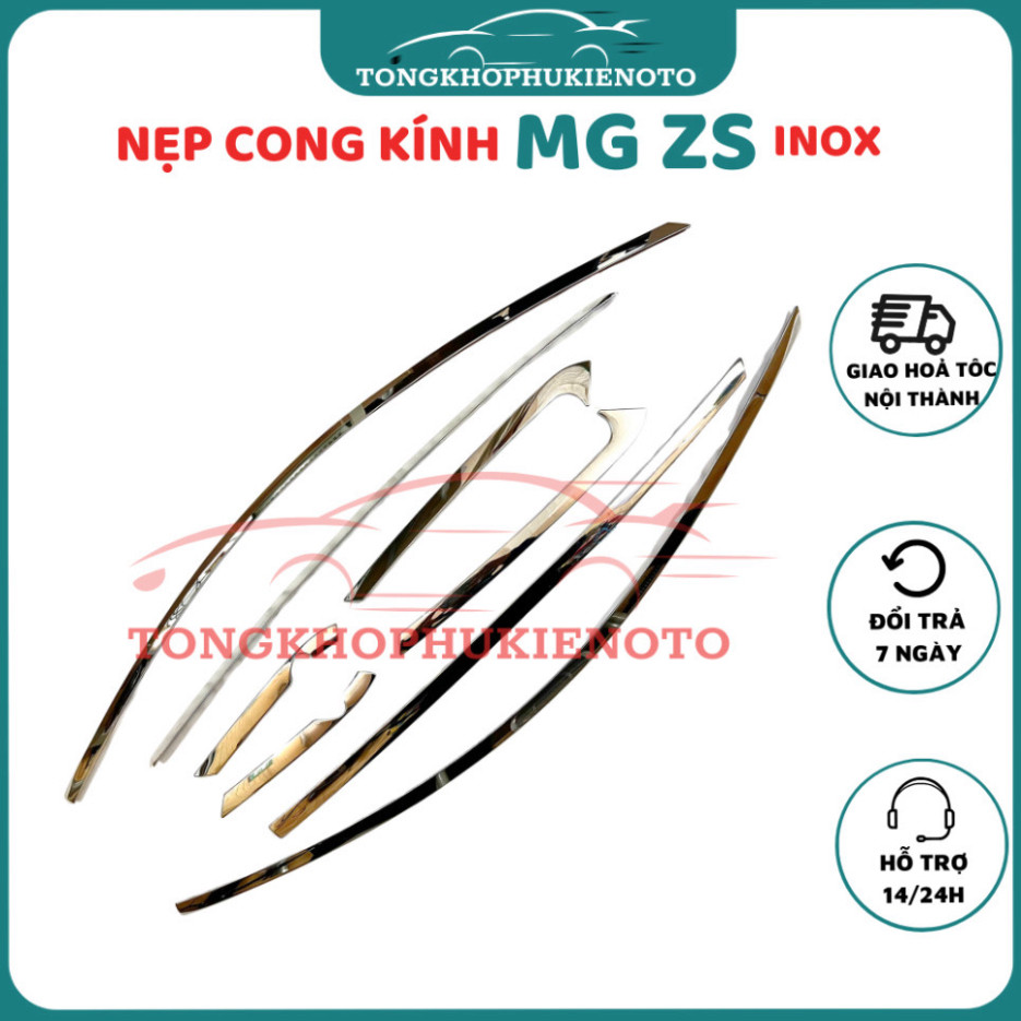 Nẹp viền Cong Kính Xe MG ZS 2021- 2025 Chất liệu INOX cao cấp