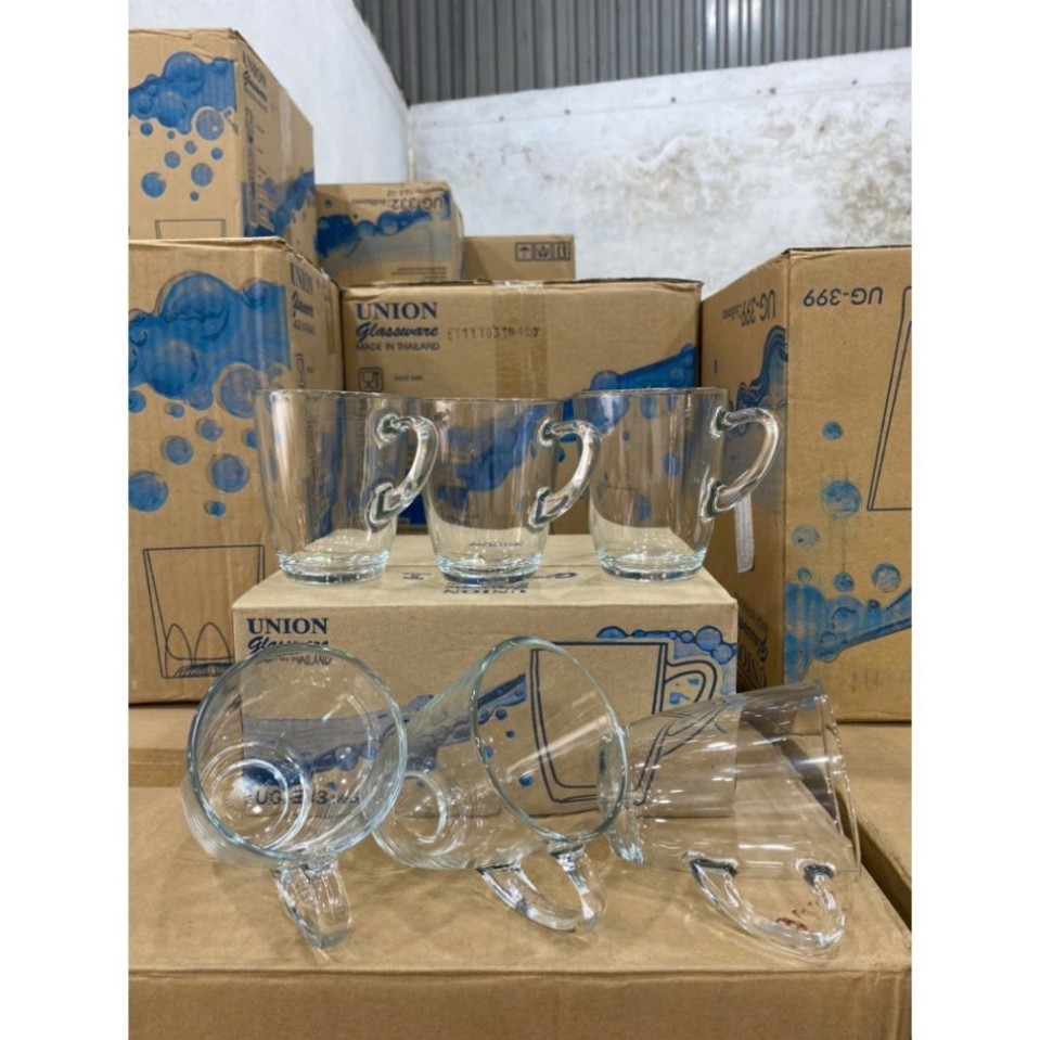 [ Siêu Sale ] bộ 6 ly, cốc thủy tinh, cao cấp trong suốt có quai cầm UNION UG-343 | Hàng nhập khẩu T