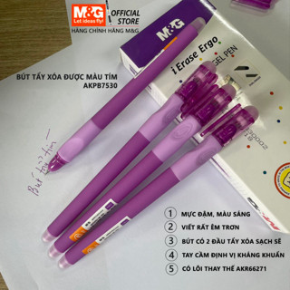 Hộp 12 Cây Bút bi tẩy xóa được màu tím AKPB7530 - 0.5mm M&G - Q06 