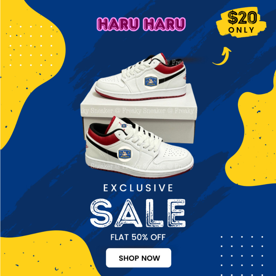 Giày JD Trắng Gót Đỏ , Giày JD1 Trắng Vệt Đen Gót Đỏ Phong Cách Siêu Đẹp Hàng Hot Trend Giới Trẻ