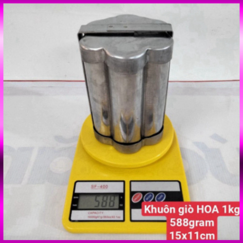 Inox 430 Khuôn Làm chả lụa Nắp Thụt Giò hoa 1000 gr Làm Giò Chả, Chả Lụa, Giò thủ Chuyên Nghiệp