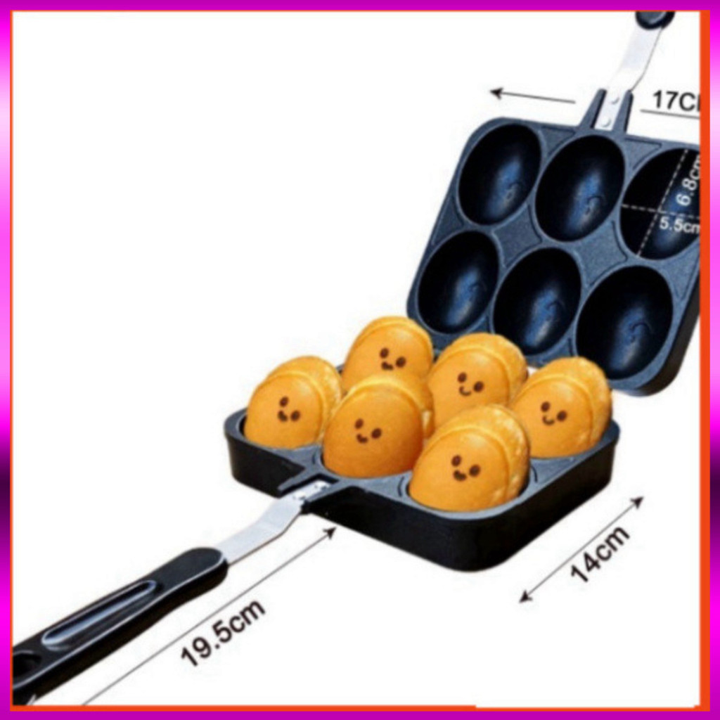 Chảo nướng Takoyaki hai mặt 6 lỗ Chống dính Grill Pan PVN5303