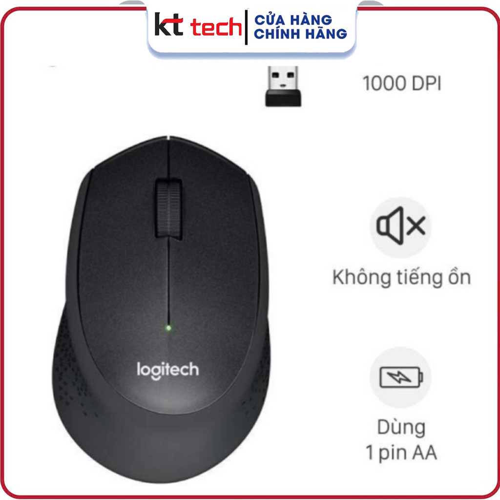 Chuột Máy Tính Không Dây Logitech M330 Silent Plus - Chống Ồn, Mượt Mà - Tặng Kèm Pin.