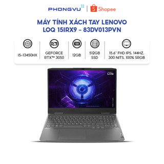  Laptop Lenovo LOQ 15IRX9 - 83DV013PVN  i5-13450HX  GeForce RTXTM 3050  12GB  512GB  Windows 11  - Bảo hành 36 tháng 