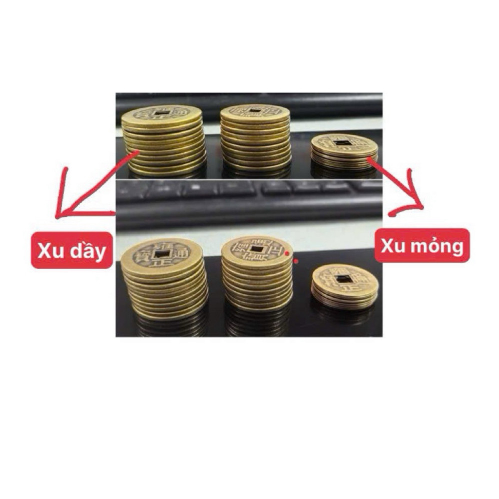 Đồng tiền xu âm dương bằng Đồng LOẠI DÀY đường kính 2,3cm, dày,nặng tay,xu gieo quẻ,pháp phong thủy.