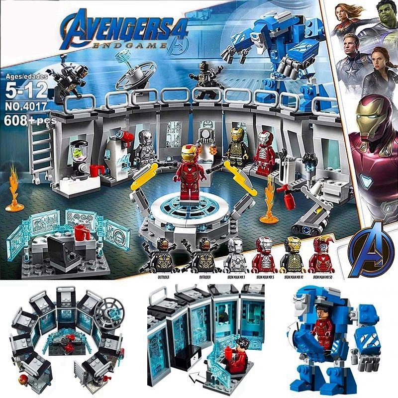 Tương thích với LEGO Bricks, bộ lắp ráp cho bé trai, bộ Avengers, Iron Man, Mecha Transformers, đồ c