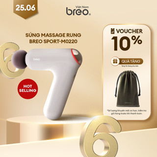 Súng Massage Cầm Tay Breo Sport-M0220, 3 Đầu Chuyên Dụng, Massage Nóng 45°C, Bảo Hành 12 Tháng