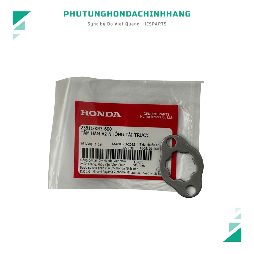 Tấm Hãm A2 Nhông Tải Trước Wave Rsx Fi At, Winner 150, Winner X, Cbr150 (23811KR3600)