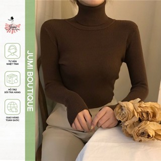 Áo len nữ tay dài cổ lọ giữ ấm hàng Quảng Châu chất len lông thỏ mềm mát, co giãn - AT008 Jumi