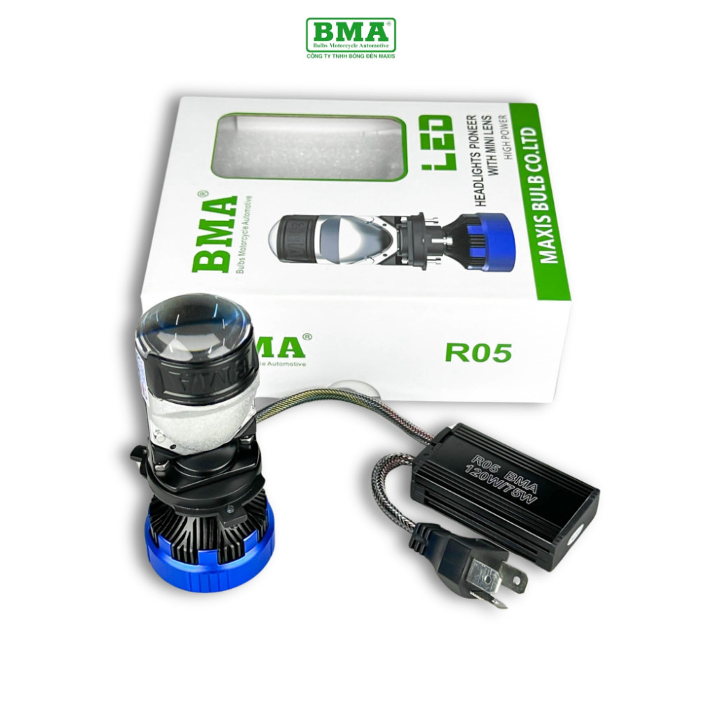 Đèn Pha LED Bi Cầu R05 BMA 120W - Đèn Pha Siêu Sáng Chuyên Dùng Cho Ô Tô và Xe Máy - Bảo Hành 2 Năm