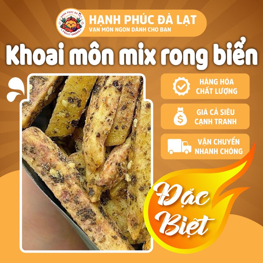 (ĂN CHAY ĐƯỢC) KHOAI MÔN CỌNG MIX RONG BIỂN, GIÒN TAN, XỐP, BÉO BÉO, MẶN MẶN - HẠNH PHÚC ĐÀ LẠT