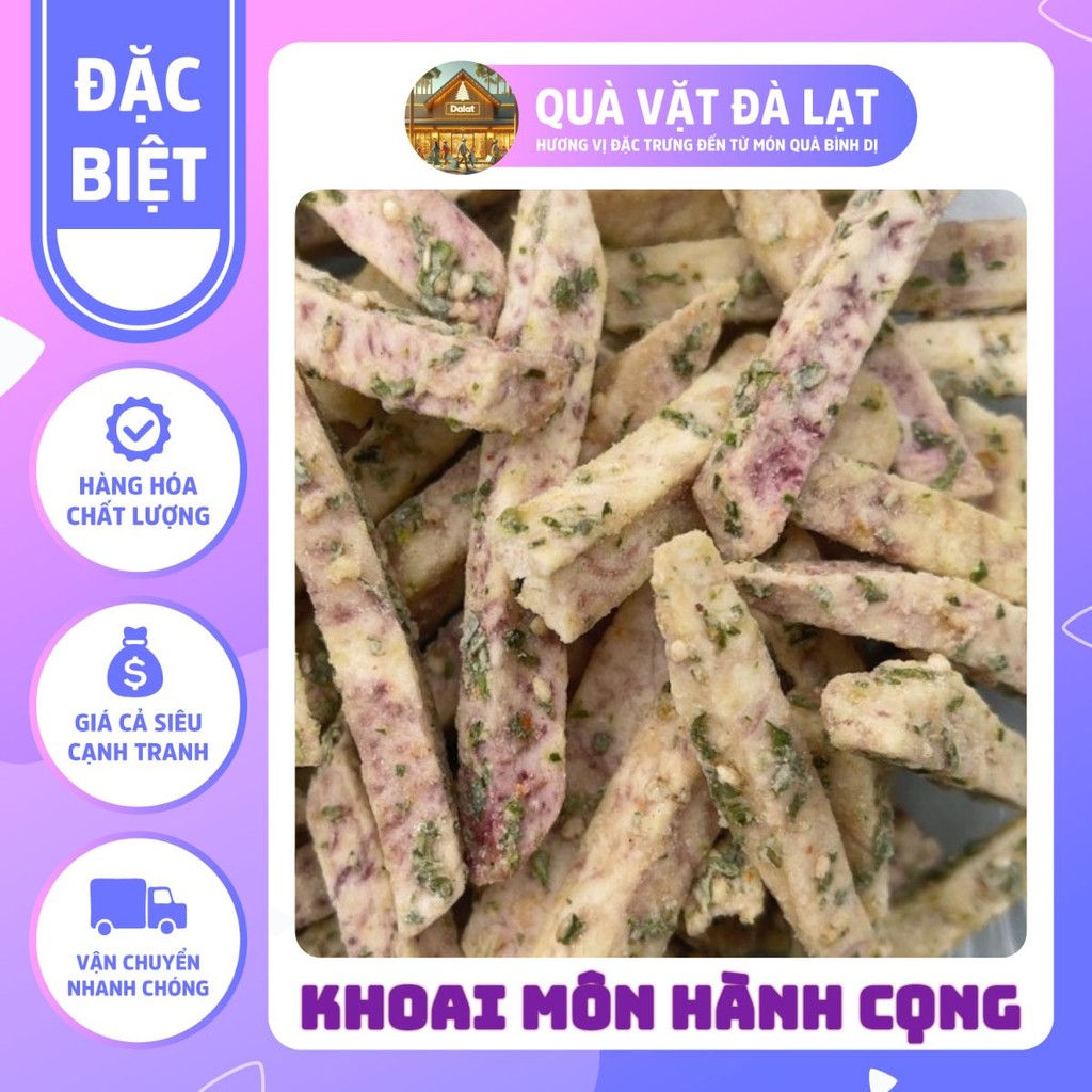 (ĂN CHAY ĐƯỢC) KHOAI MÔN MẮM HÀNH SẤY CỌNG, GIÒN TAN, XỐP, BÙI, MẶN, BÉO - QUÀ VẶT ĐÀ LẠT