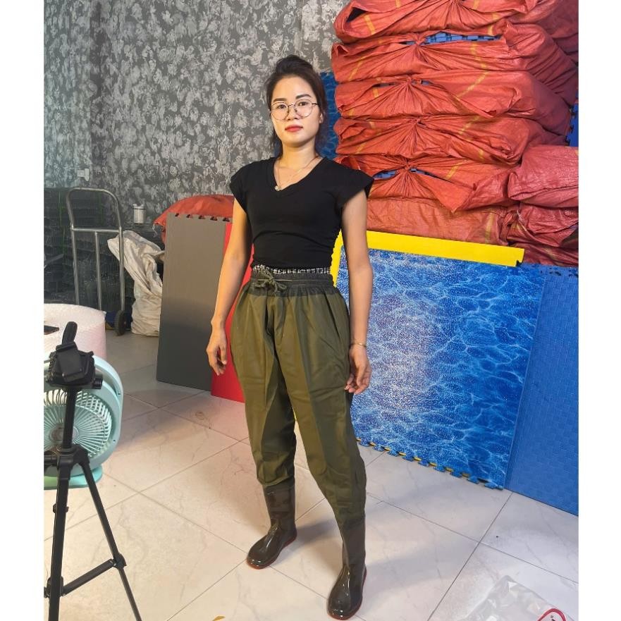 (Hàng cao cấp) Quần Ủng lội nước dài liền quần đế cứng màu nâu HÀNG NỘI ĐỊA TRUNG, quần ủng bảo hộ lao động, ủng câu cá