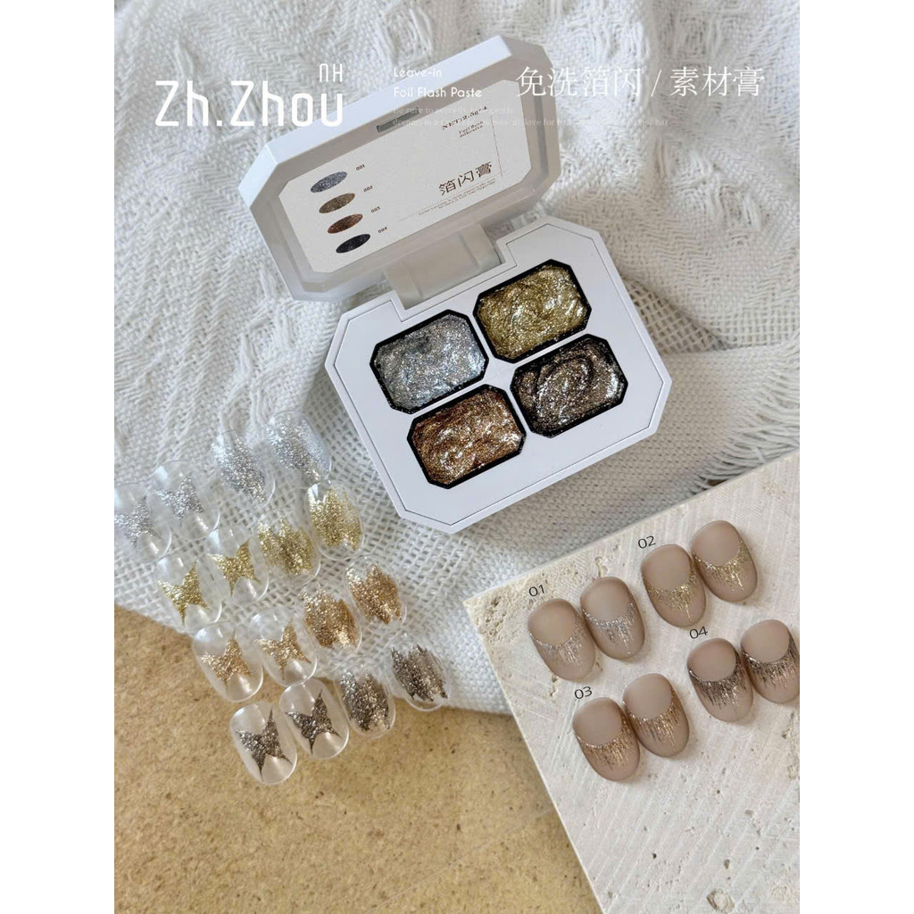 Gel nhũ vẽ viền vàng bạc Zhou , Gel nhũ siêu sáng Zhou, gel nhũ vẽ vàng bạc Zhou
