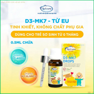 Avisure D3MK7 Lọ 30ML Bổ sung D3 K2 tinh khiết tự nhiên cho bé Hấp thu canxi chắc xương , mọc răng