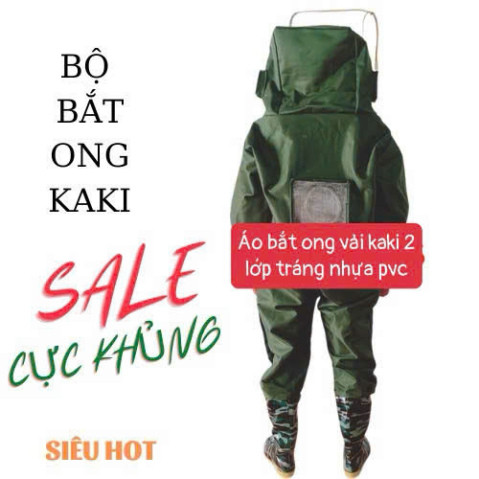 Giới thiệu bộ đồ bảo hộ bắt ong kaki cao cấp 2025, phù hợp để bắt tất cả các loại ong với chất liệu 