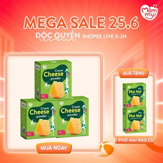 Phô mai tách muối Mămmy dạng bột rắc cơm, cháo cho bé ăn dặm, hộp 10 ống (3g/ ống)