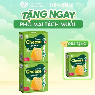 Set 2 hộp phô mai tách muối Mămmy dạng bột rắc cơm, cháo cho bé ăn dặm bổ sung canxi tăng chiều cao, hộp 10 gói