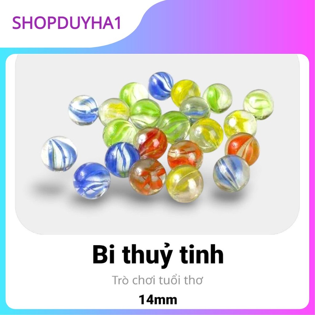 1kg bi thủy tinh nhiều màu sắc kích thước 14mm trang trí hồ cá, cây cảnh