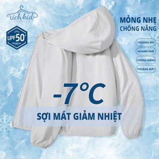 Áo choàng chống nắng cho trẻ em Richkid, vải Ice Text thoáng mát, bảo vệ hiệu quả khỏi tia UV. RKF