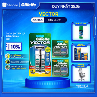 Combo Dạo Cạo Râu GILLETTE Vector 1 Cán 1 Lưỡi + Lưỡi Dao Cạo GILLETTE Vector