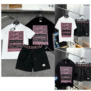 (sale)Bộ Quần Áo cộc tay DSQ DSQQUARED2 Nam Nữ BOY Phố hè , Cổ Tròn DSQ Xanh Rêu Hot trend 2025 Cho Các Boy Phố