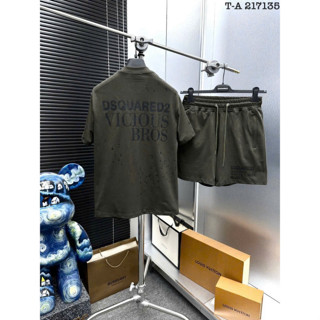(HOT) Bộ Quần Áo Phông Nam DSQ Boy phố_Vicious Bros In Lưng Hình Vảy Sơn Cực Nổi -Set Áo Phông DSQ In Chữ Vảy Sơn chất