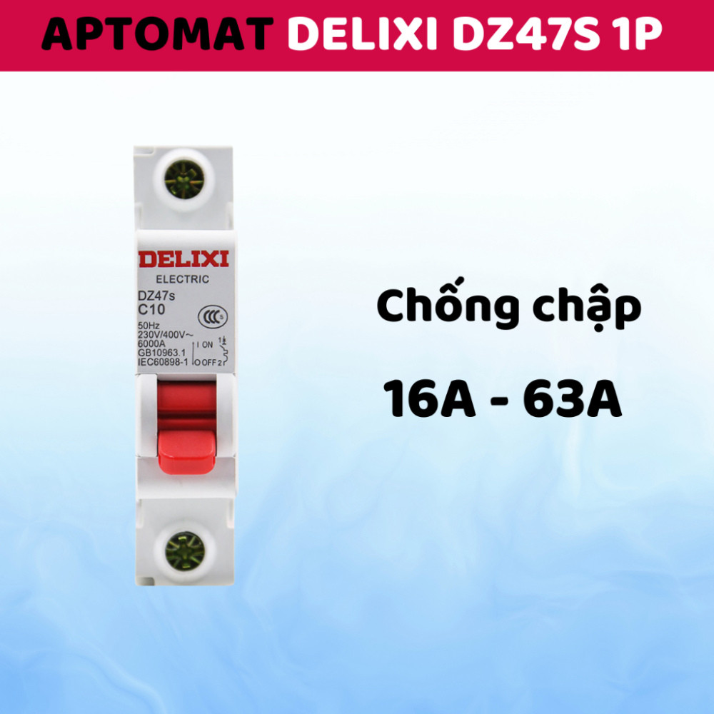 CB aptomat chống chập DZ47s 1P 220V chống quá tải ngắn mạch 16A 20A 32A 40A 63A , aptomat rcbo chống