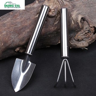 Bộ 2 dụng cụ làm vườn mini inox