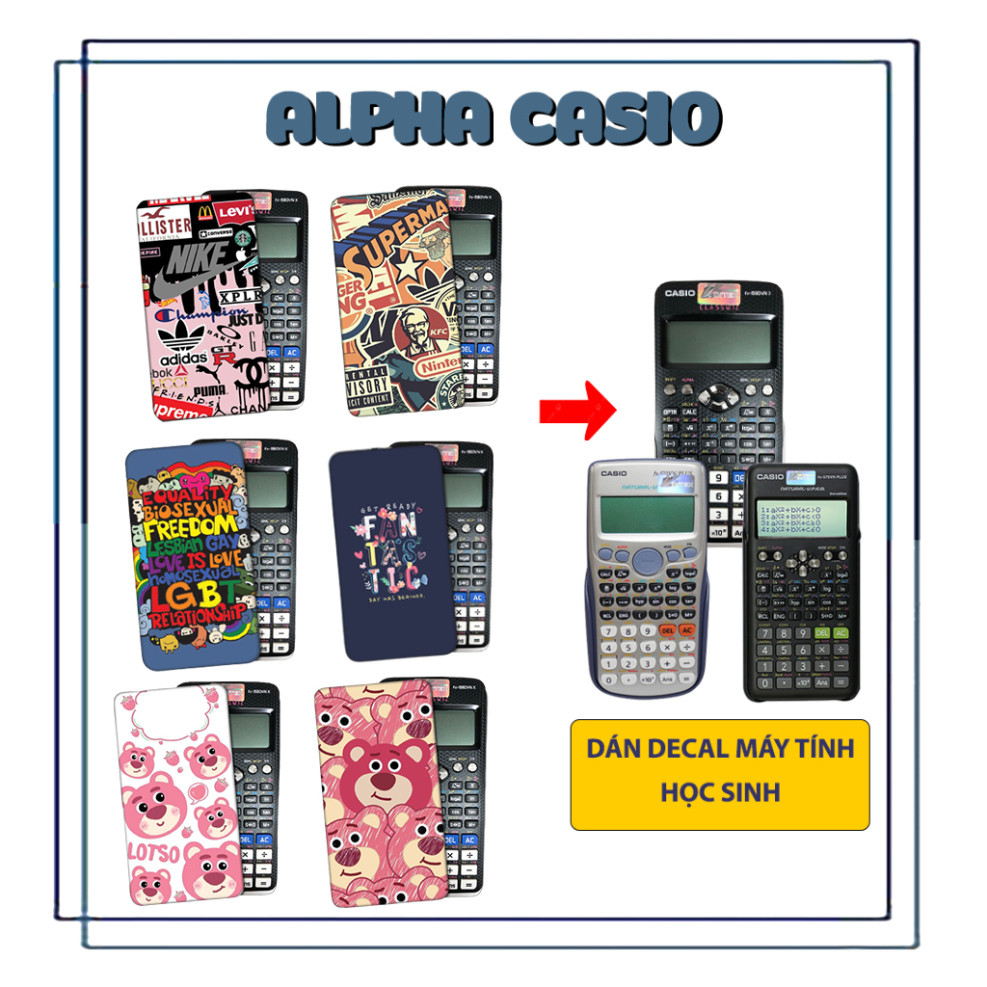 Miếng decal dán nắp ốp lưng máy tính casio fx 580 vnx fx 570vnplus fx880, 570esplus Vinacal esplus 2