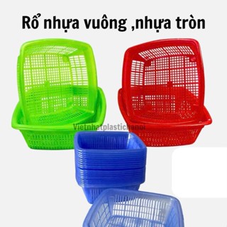 Combo 50 Rổ vuông ,Rổ tròn mini nhựa Việt Nhật (3291) (3295) rổ đựng rau sống, hoa quả đồ dùng bé