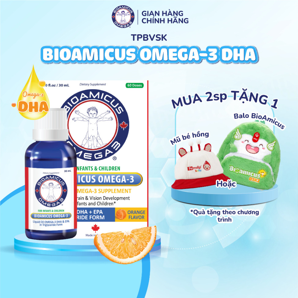 BioAmicus Omega-3 DHA hỗ trợ tốt cho mắt và não - DHA Cho Bé