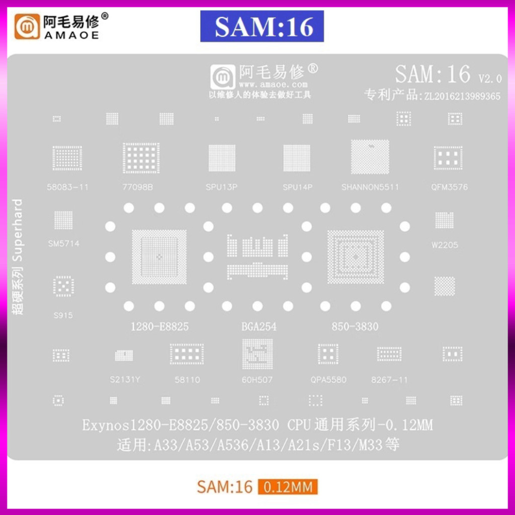 Vỉ làm chân SAM16 Exynos1280/E8825 máy A53/A536 | Giá rẻ
