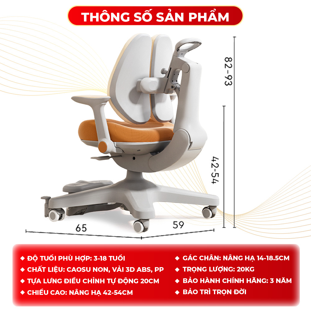 [Mẫu Mới 2026] Ghế chống gù cao cấp Sakawin Premium G01, Ghế học sinh thế hệ mới điều chỉnh dáng ngồi cho bé | BigBuy360 - bigbuy360.vn