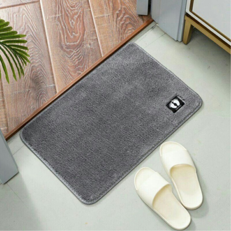 Thảm lau chân HGHOME hình chữ nhật chất liệu len mềm mịn dày dặn chống trơn trượt [ Hàng Cao Cấp ]